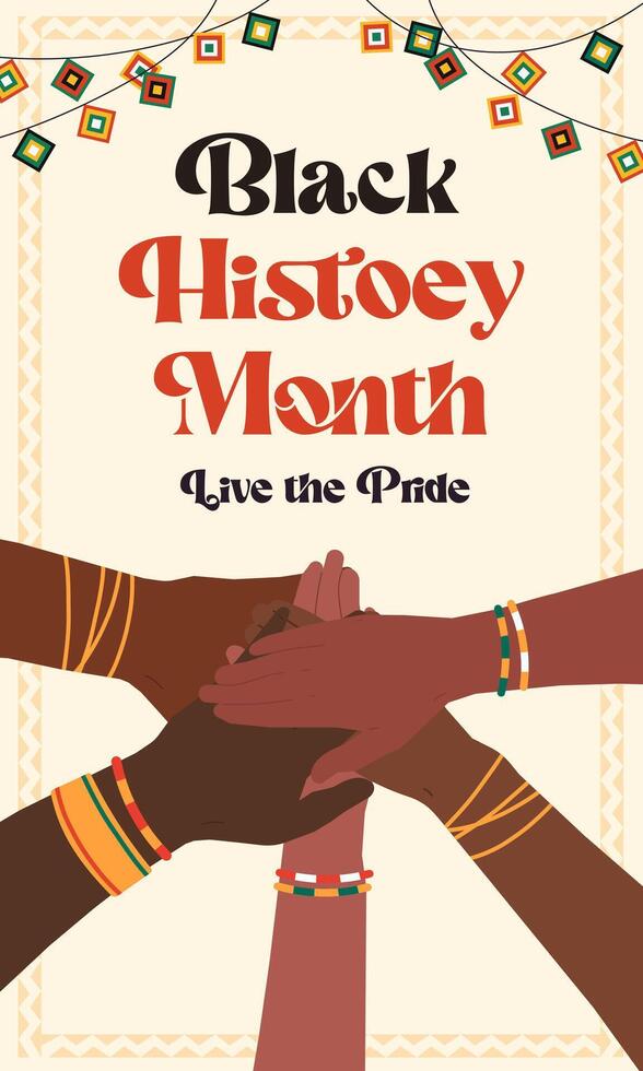 Celebrating Black History Month with Unity and Pride, illustration vector