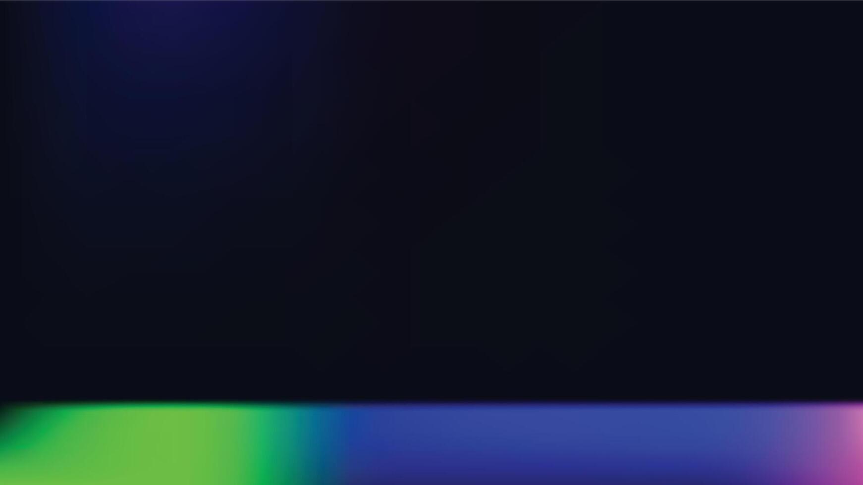 a black background with a rainbow colored light vector
