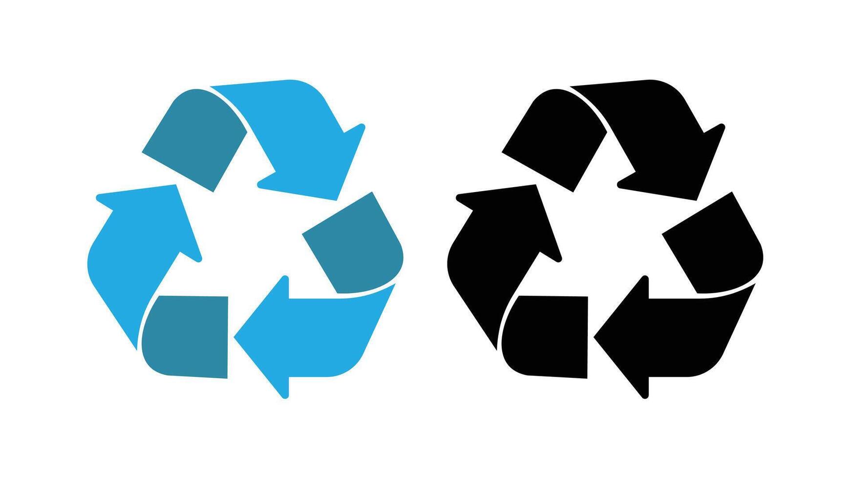 set of recycling icons. Editable fill colorful recycle logo symbol. vector
