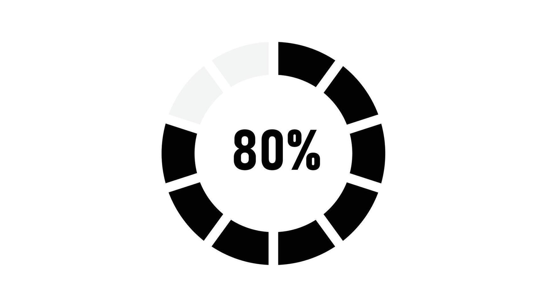 Circle 80 percent loading or circle 20 percent progress. vector