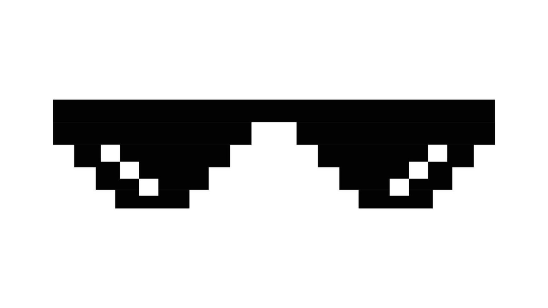 pixel art glasses isolated on white background vector