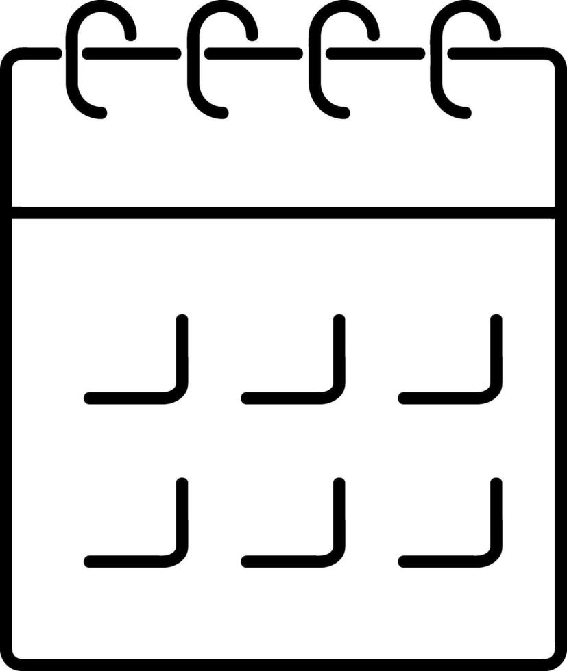 Outline calendar icon isolated. Sketch clipart vector
