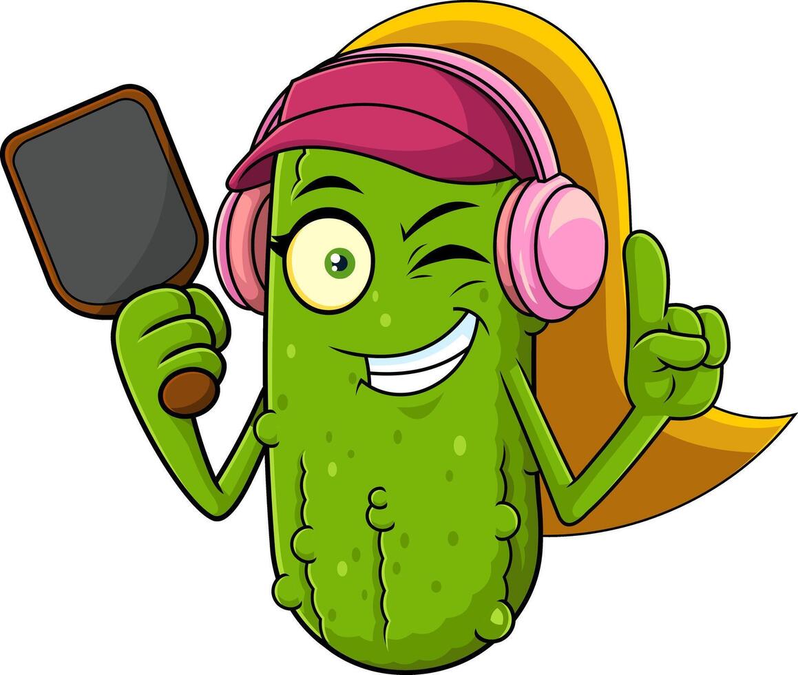 Trendy Female Pickle Character Collection With Sports Vibes vector