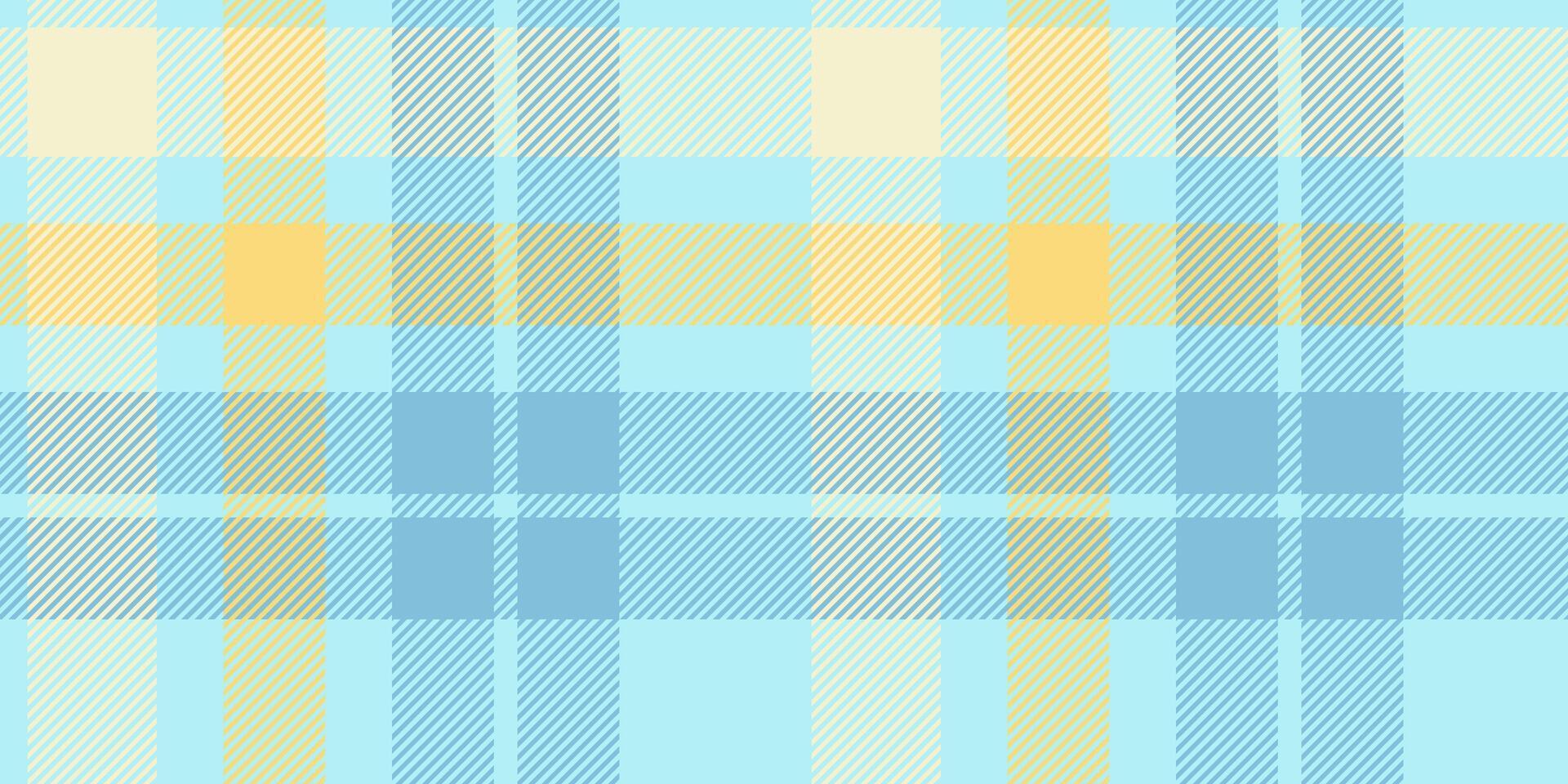Seamless Light Blue and Yellow Plaid Pattern with Soft Pastel Tones in a Classic Checkered Design for Textiles and Decorative Backgrounds vector