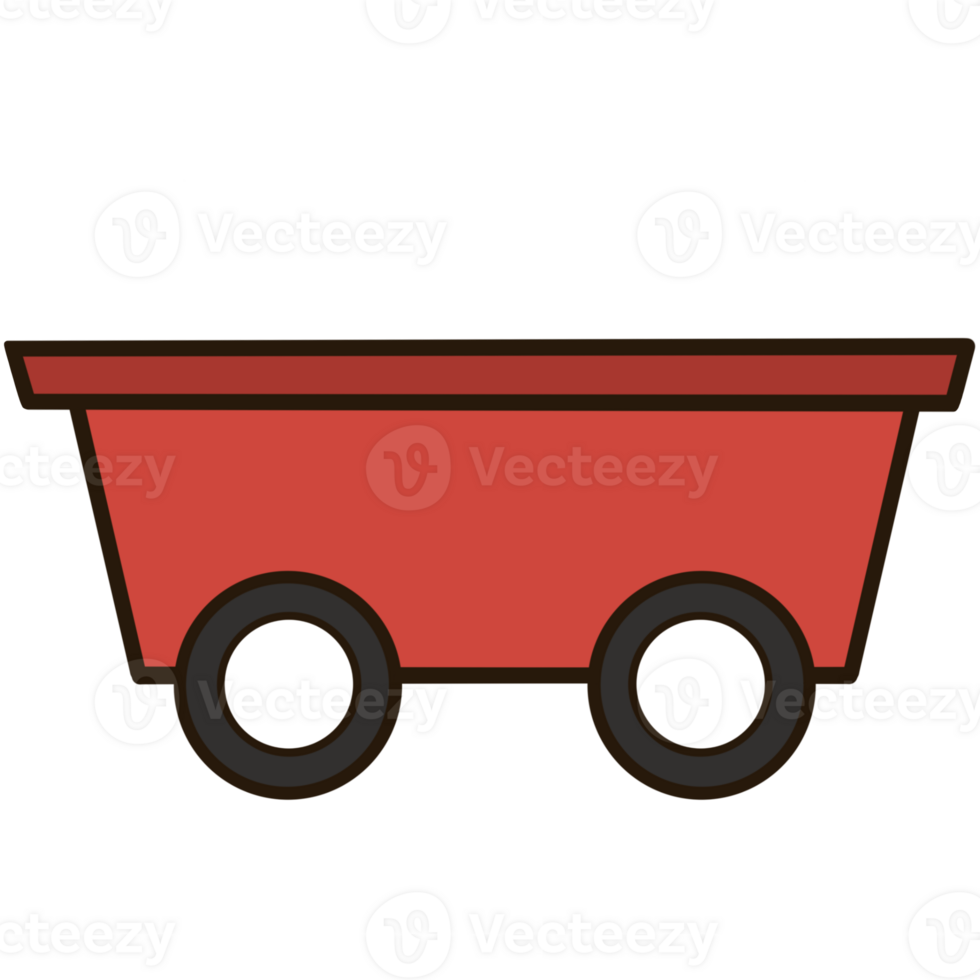 a red wagon with wheels on it png