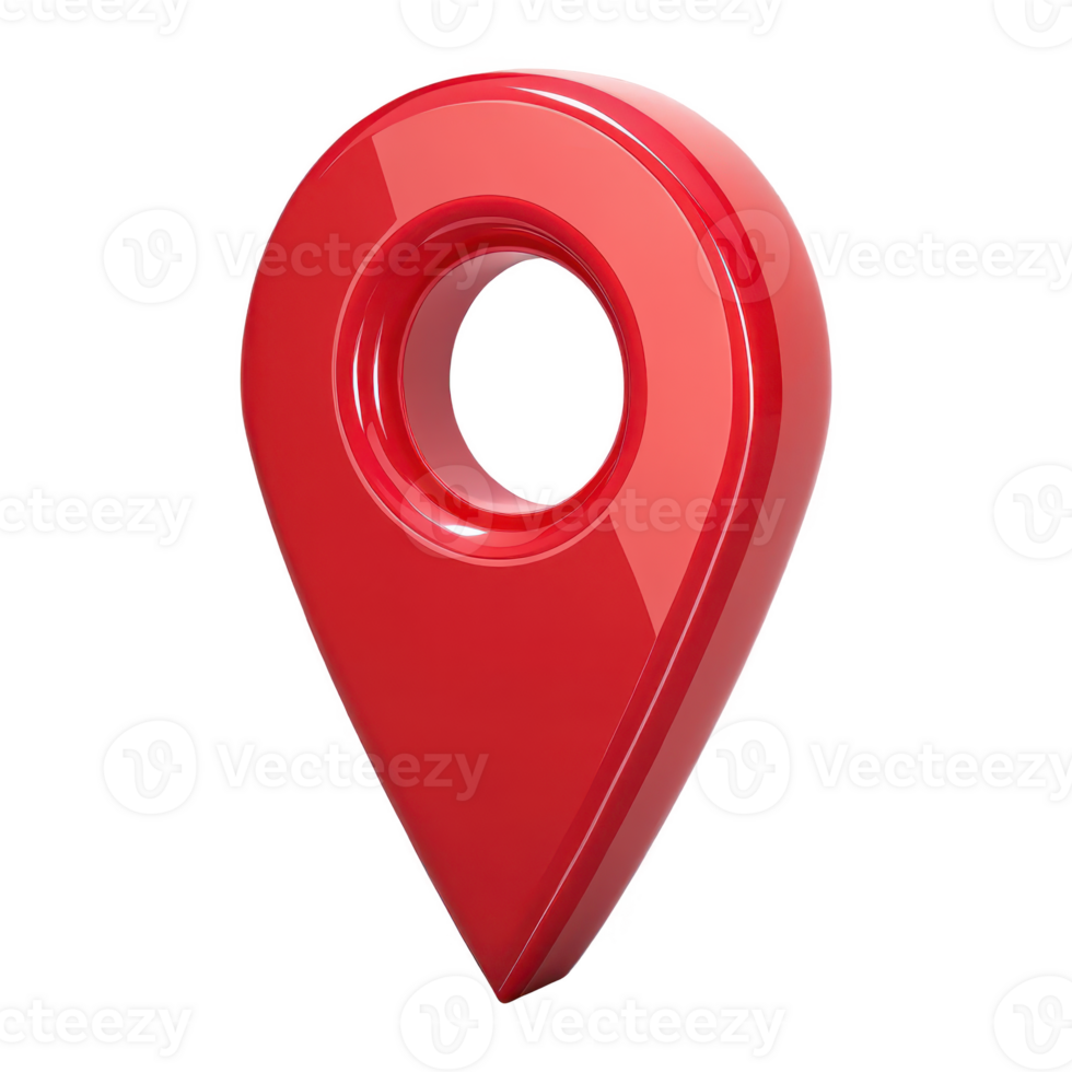 3D Red Location Pin Illustration, GPS Navigation Pointer png