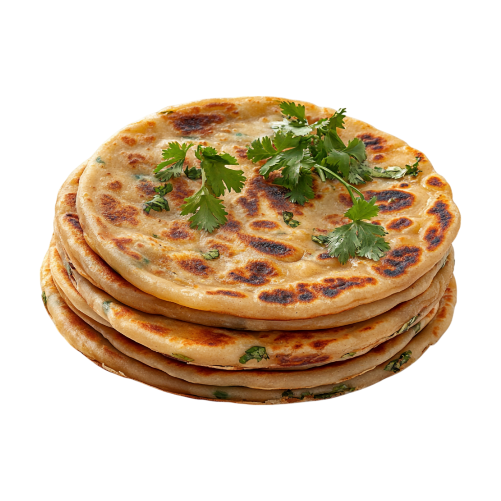 a stack of flatbreads on a transparent background png