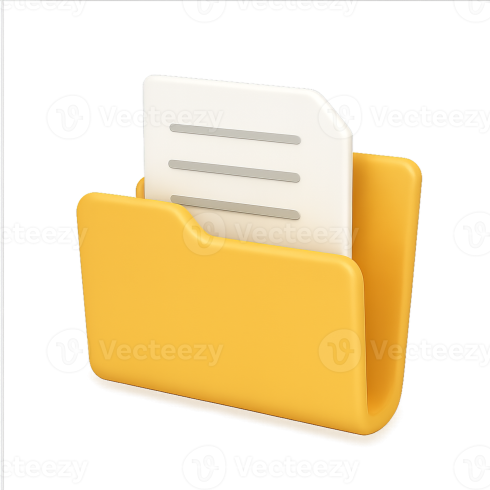 A 3D-style icon of a folder with documents png