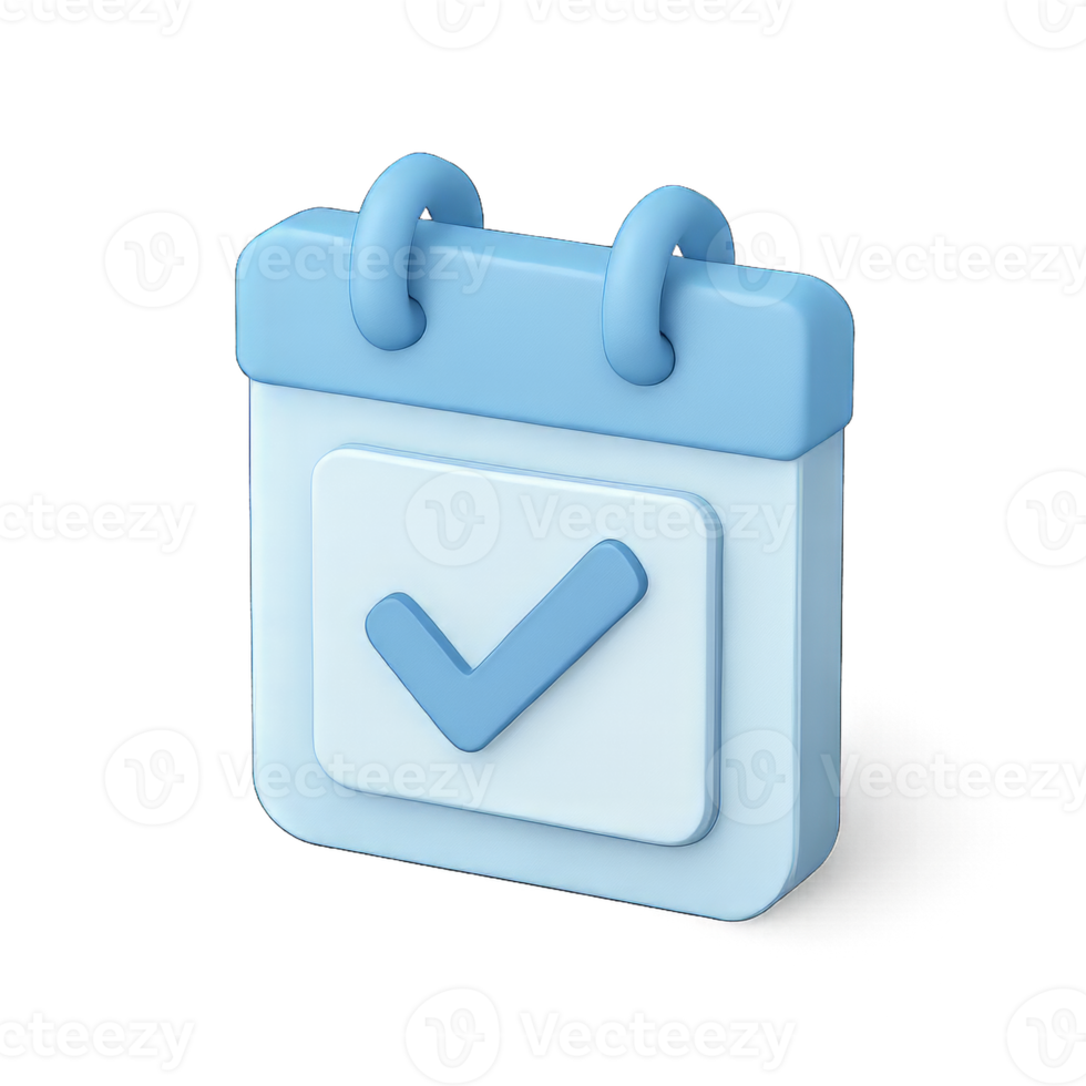 A 3D-style icon of a calendar with a checkmark png