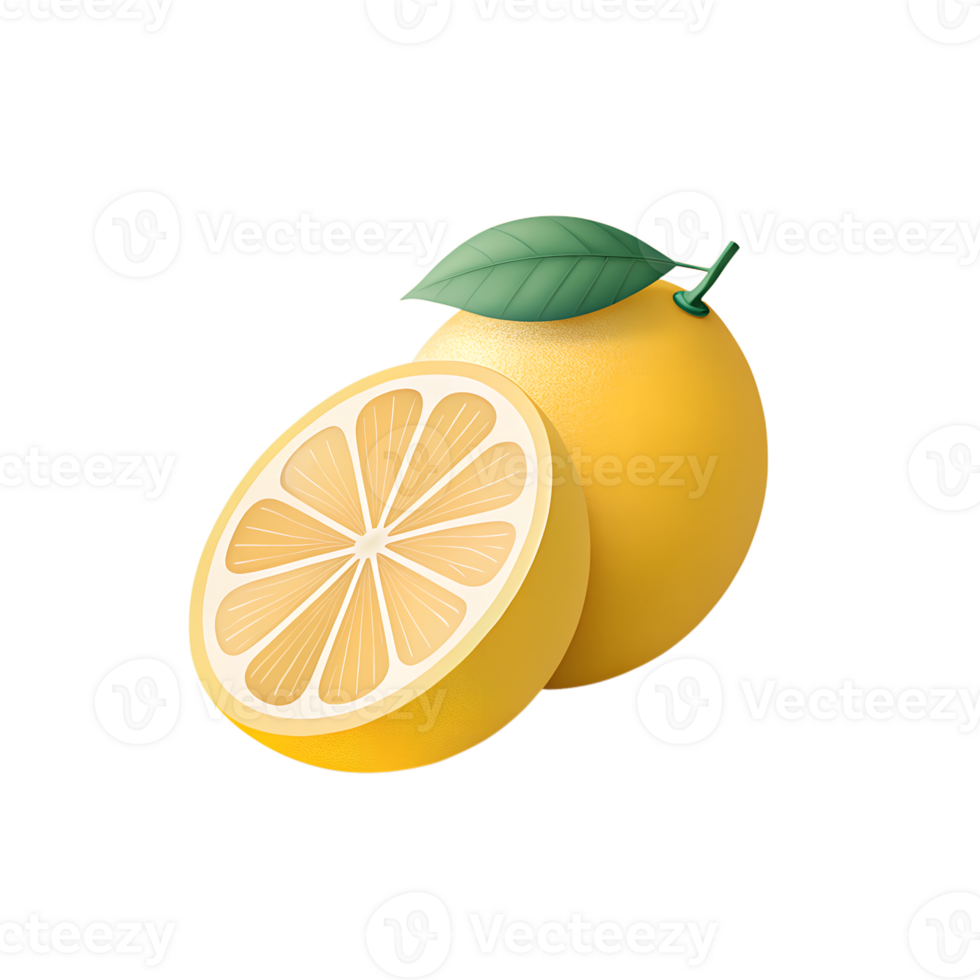 3D icon, Minimalistic Lemon Icon isolated on a transparent background png