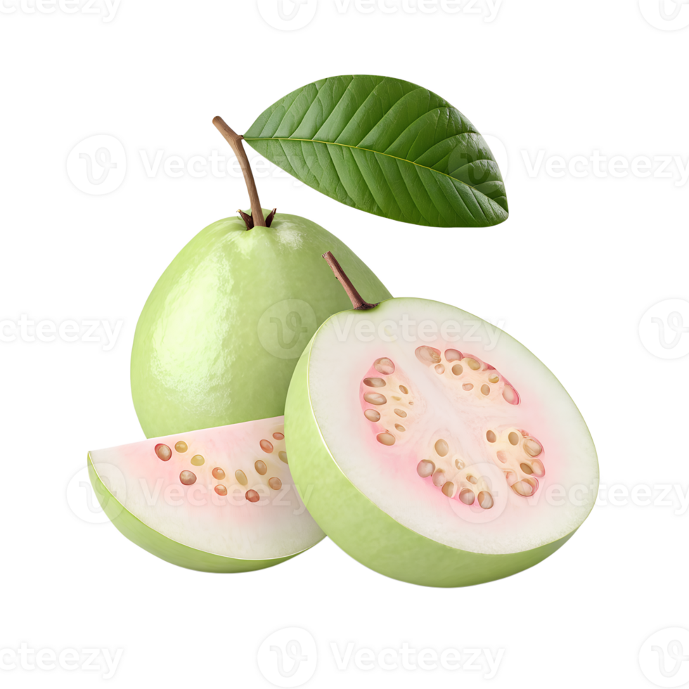 3D icon, Minimalistic Guava Icon, isolated on a transparent background png