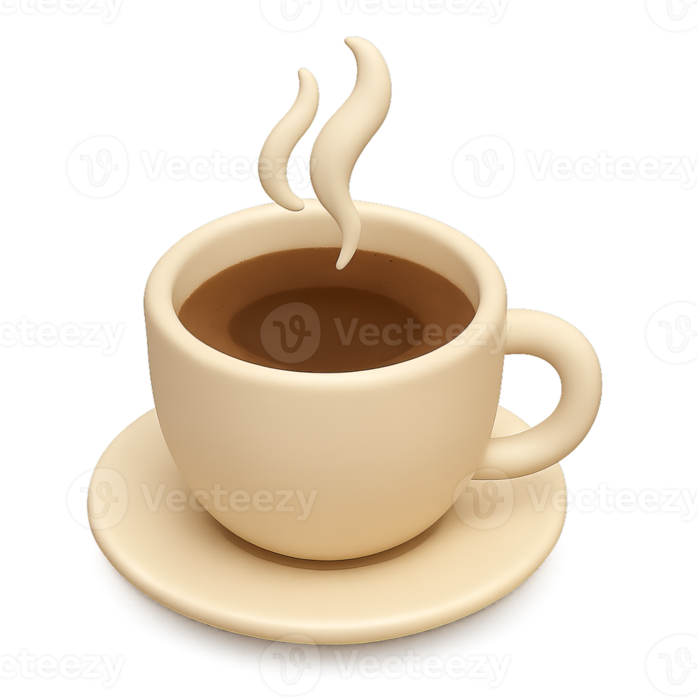 A 3D-style icon of a coffee cup with steam png