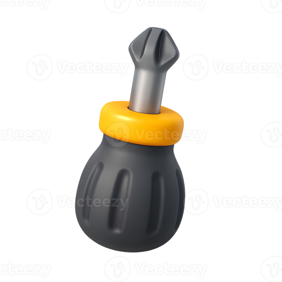 3d rendered illustration of a stylish and modern screwdriver tool design isolated png