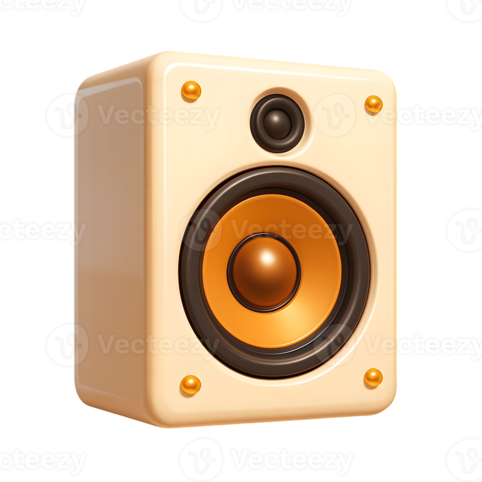 Stylish 3d render of a professional audio speaker in a modern and minimalist design png