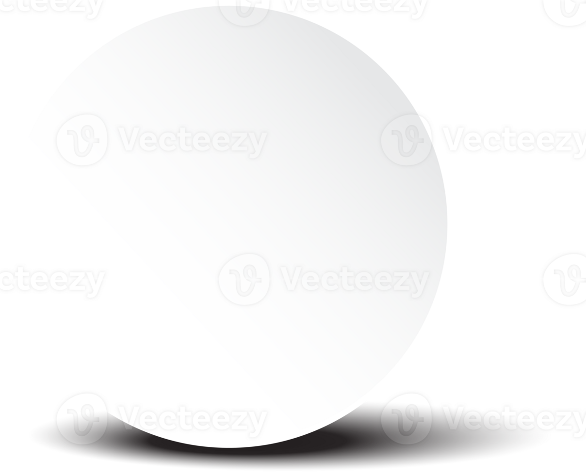 White circle realistic paper and shadow png