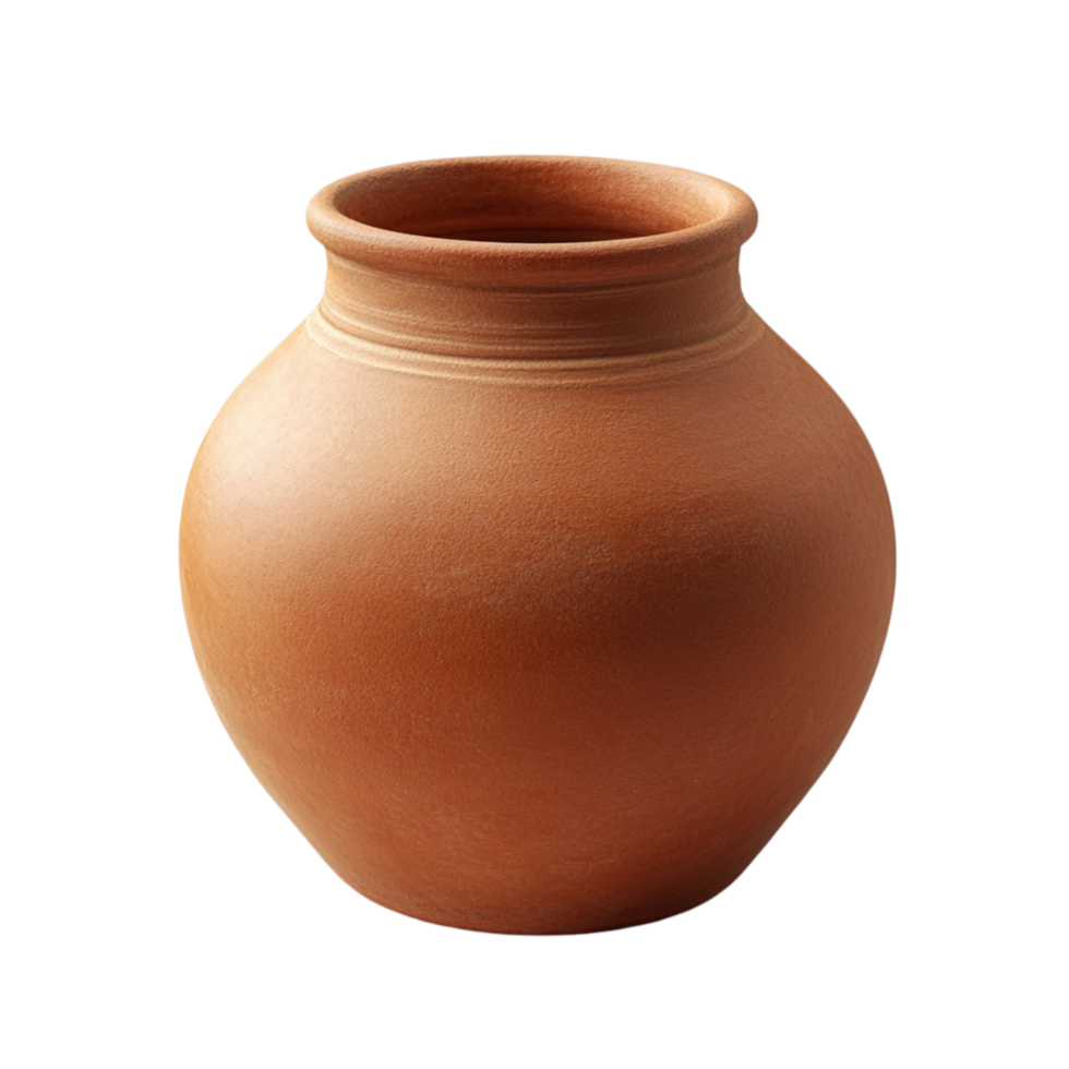 Rustic Clay Pottery Piece With Simple Form With Transparent Background png