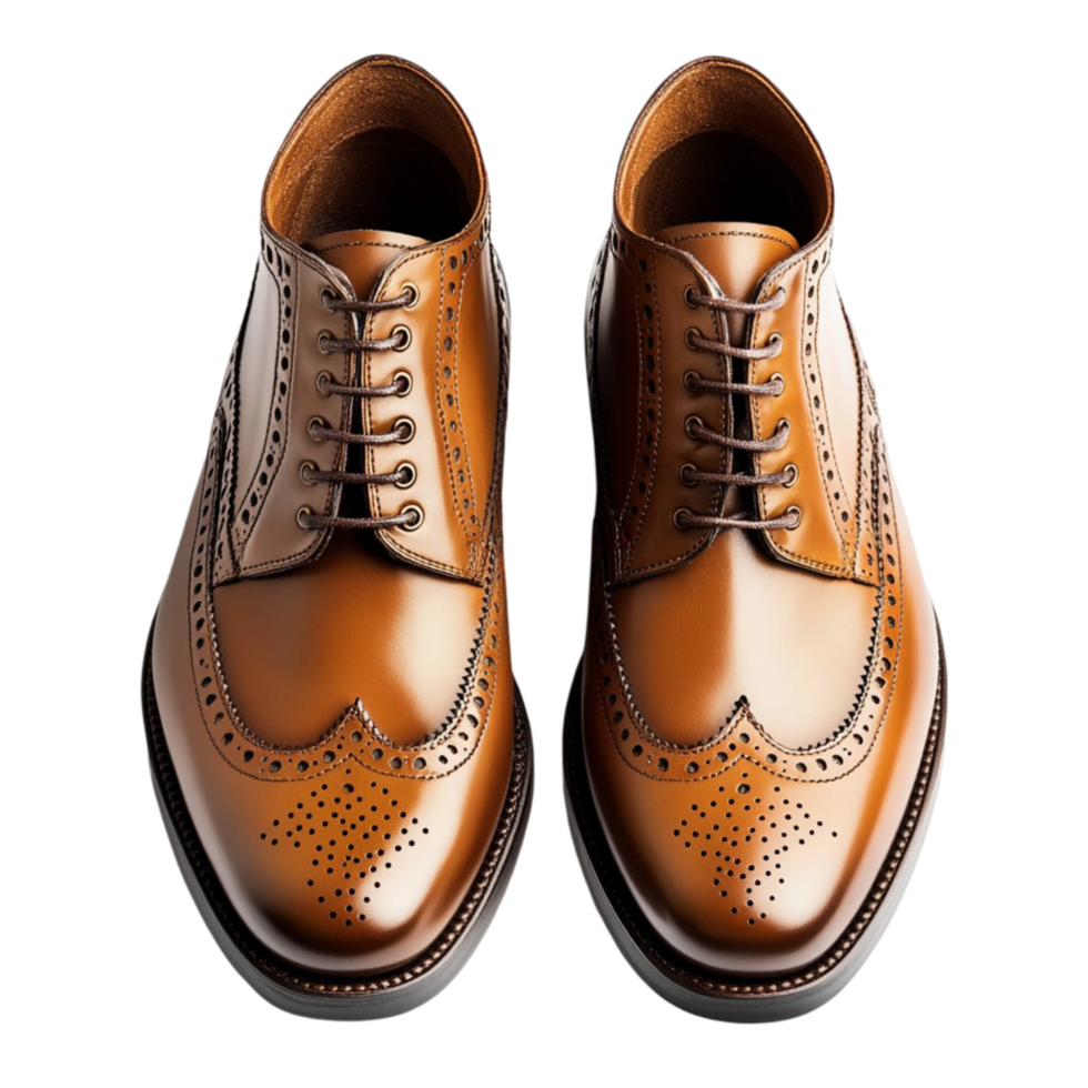 Classic Brown Leather Shoes Displayed Neatly With Transparent Background png
