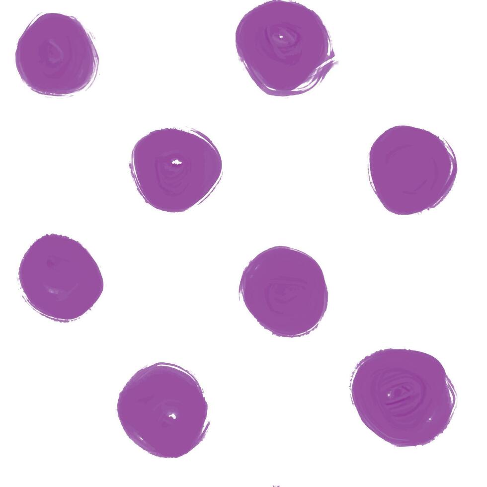 Pink painted polka dot seamless pattern hand drawn. Gouache doodle symbols on white. vector