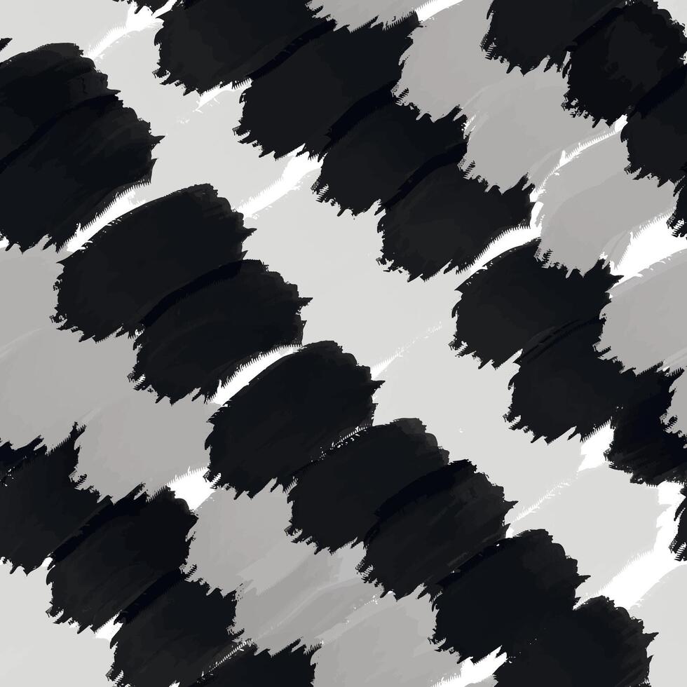 Abstract seamless pattern with hand drawn diagonal lines and spots. Black, grey, white stripes. vector