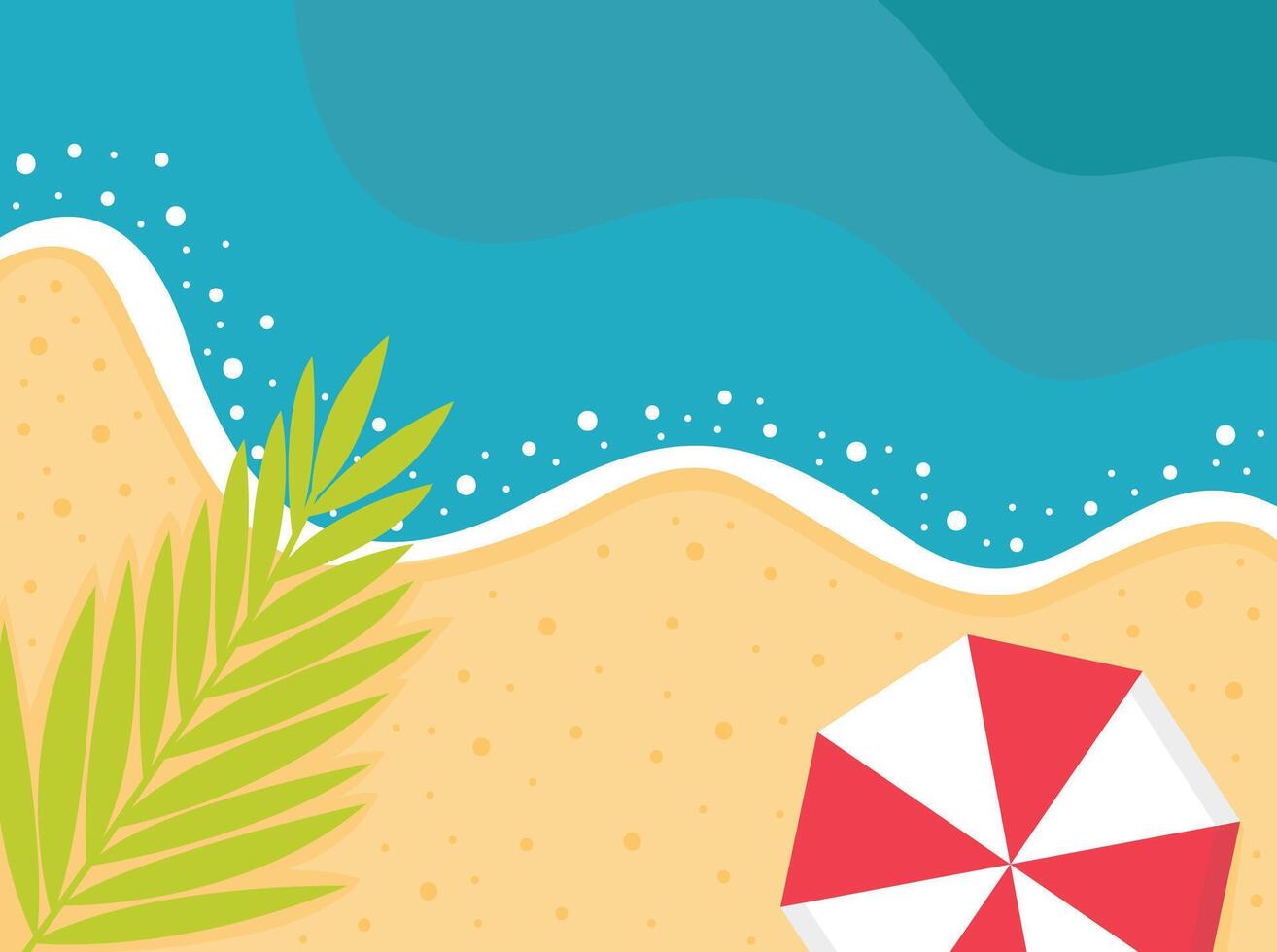Summer beach top view poster. Flat style summer sale background vector