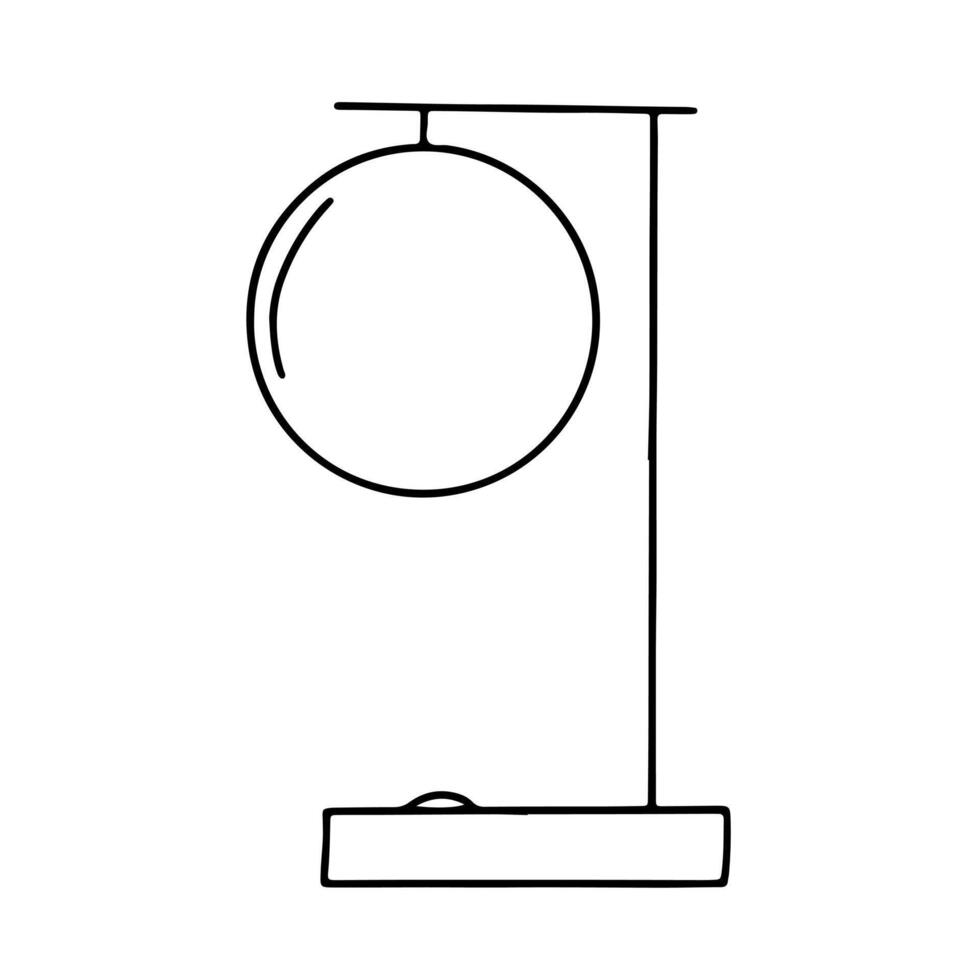 Bedside lamp line sketch vector