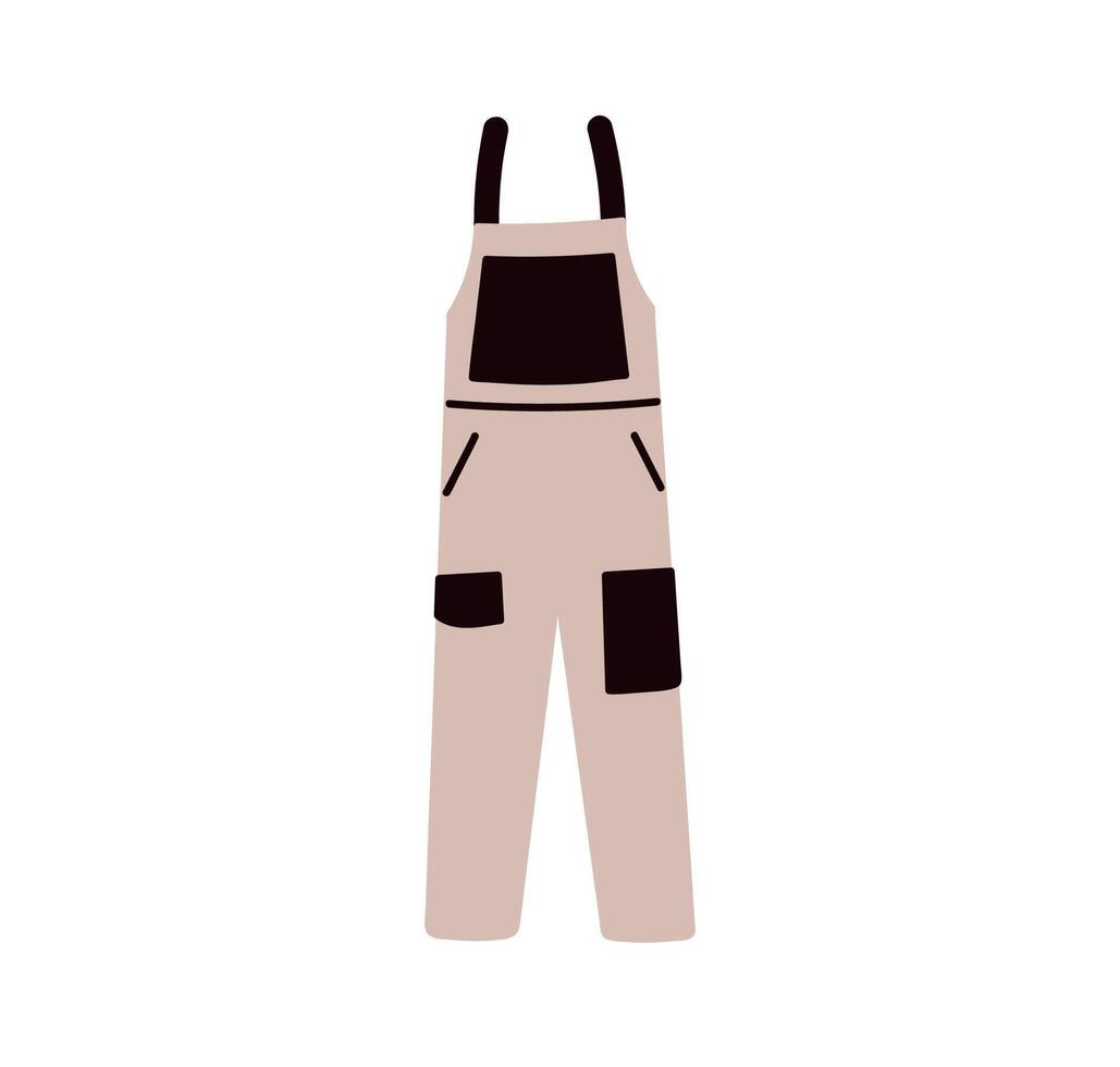 Protective apron icon, industrial safety clothing with pocket, personal workwear equipment for workers, garment used in factory or workshop, uniform for labor protection flat illustration. vector