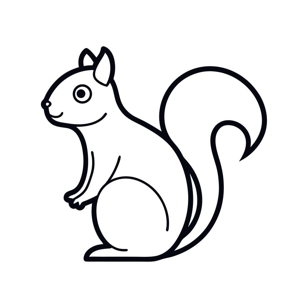 Squirrel Line Art Artwork vector
