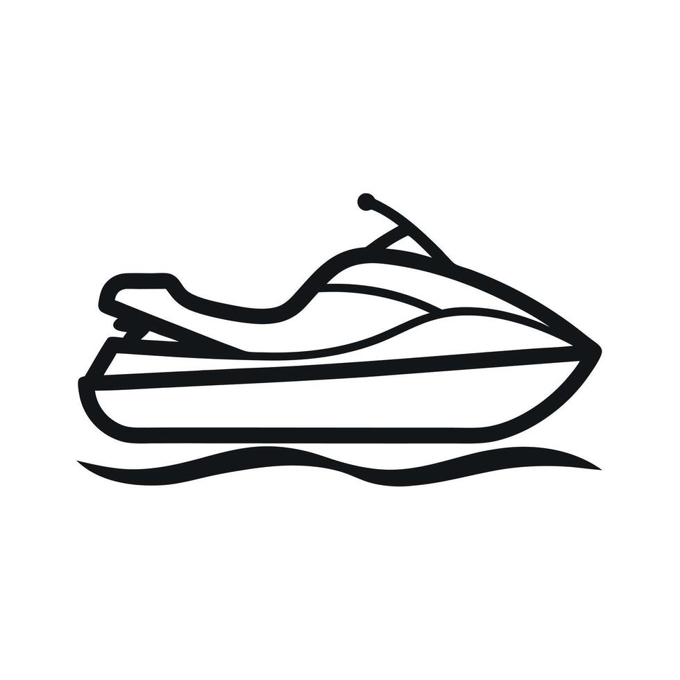 Jet Ski Side View Drawing vector