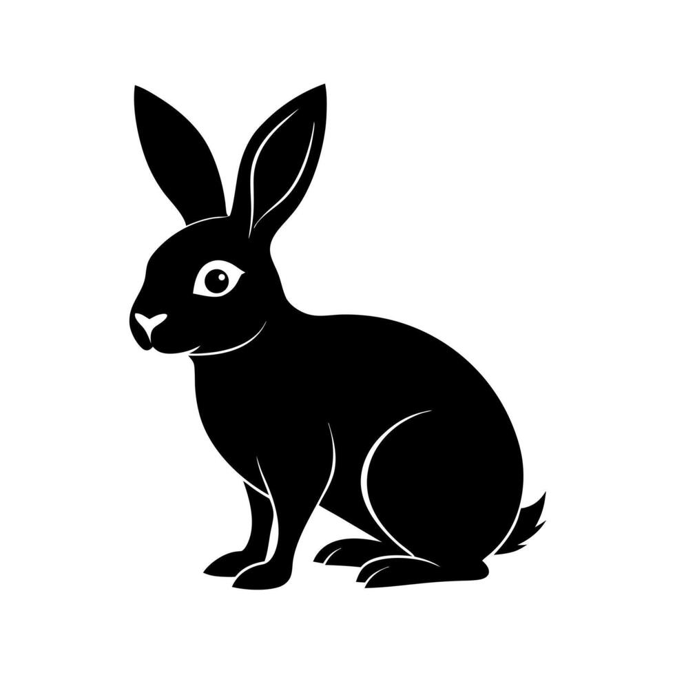 Rabbit Black Silhouette vector