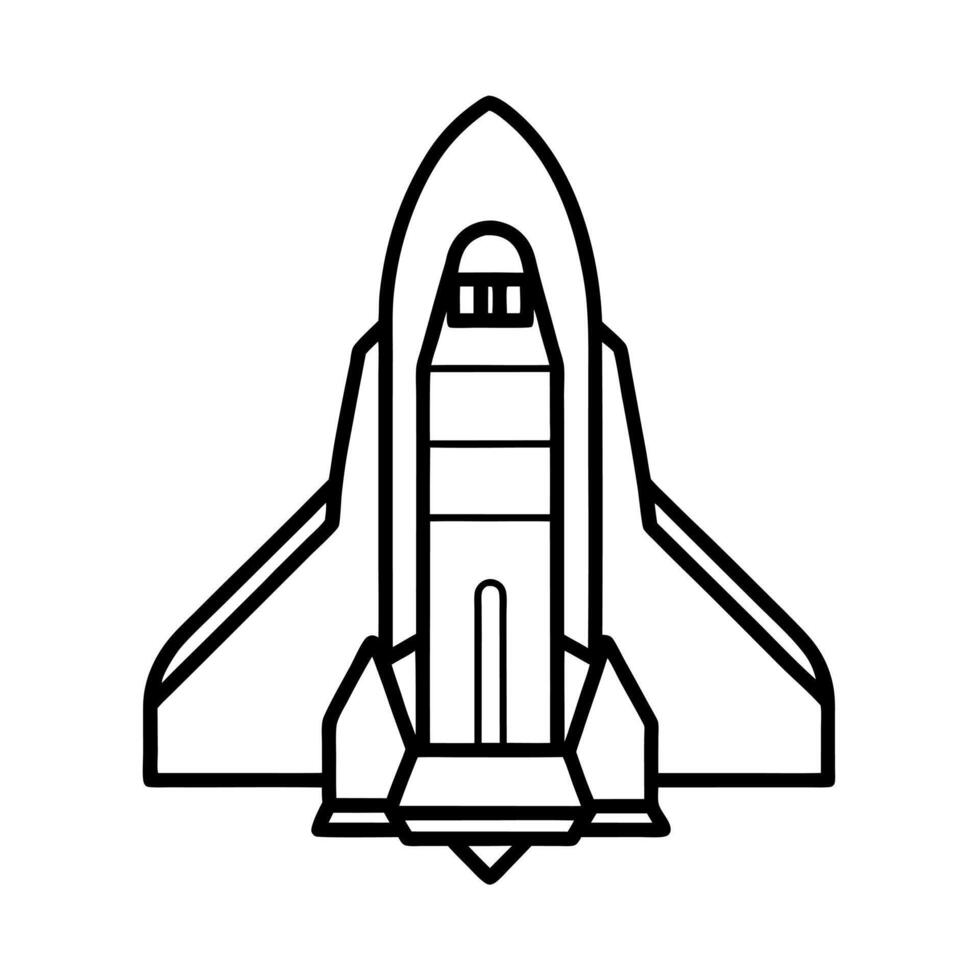 Space Shuttle Outline Line Art vector