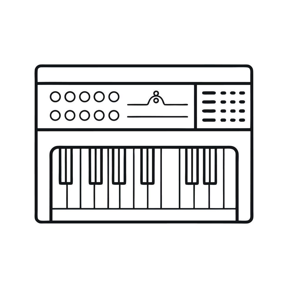 Synthesizer Music Device Line Art vector