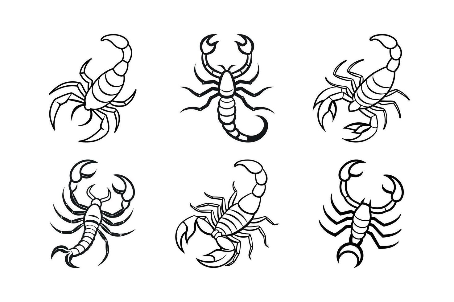 Scorpion Outline Line Art Design vector