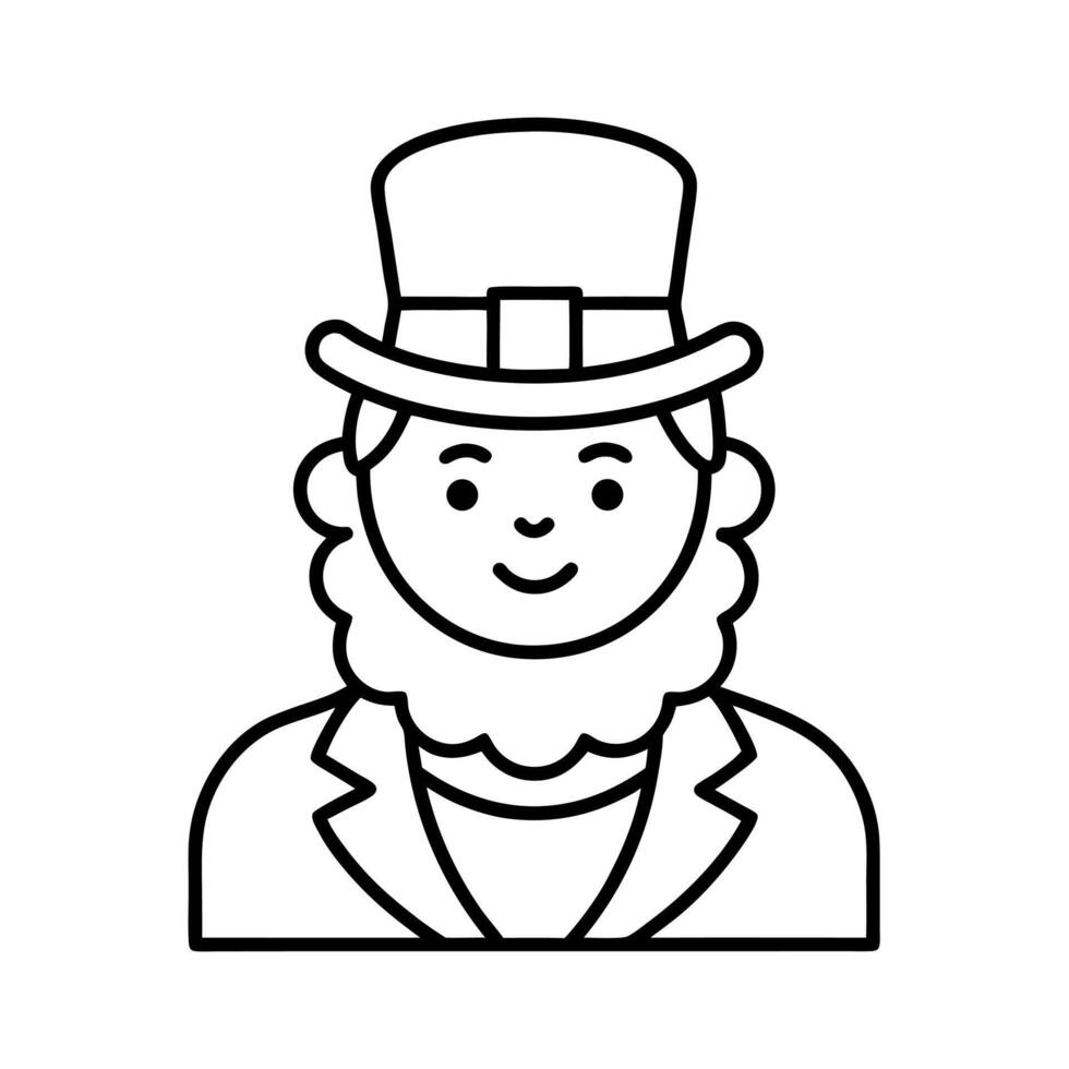 outline of leprechauns line art 2 vector