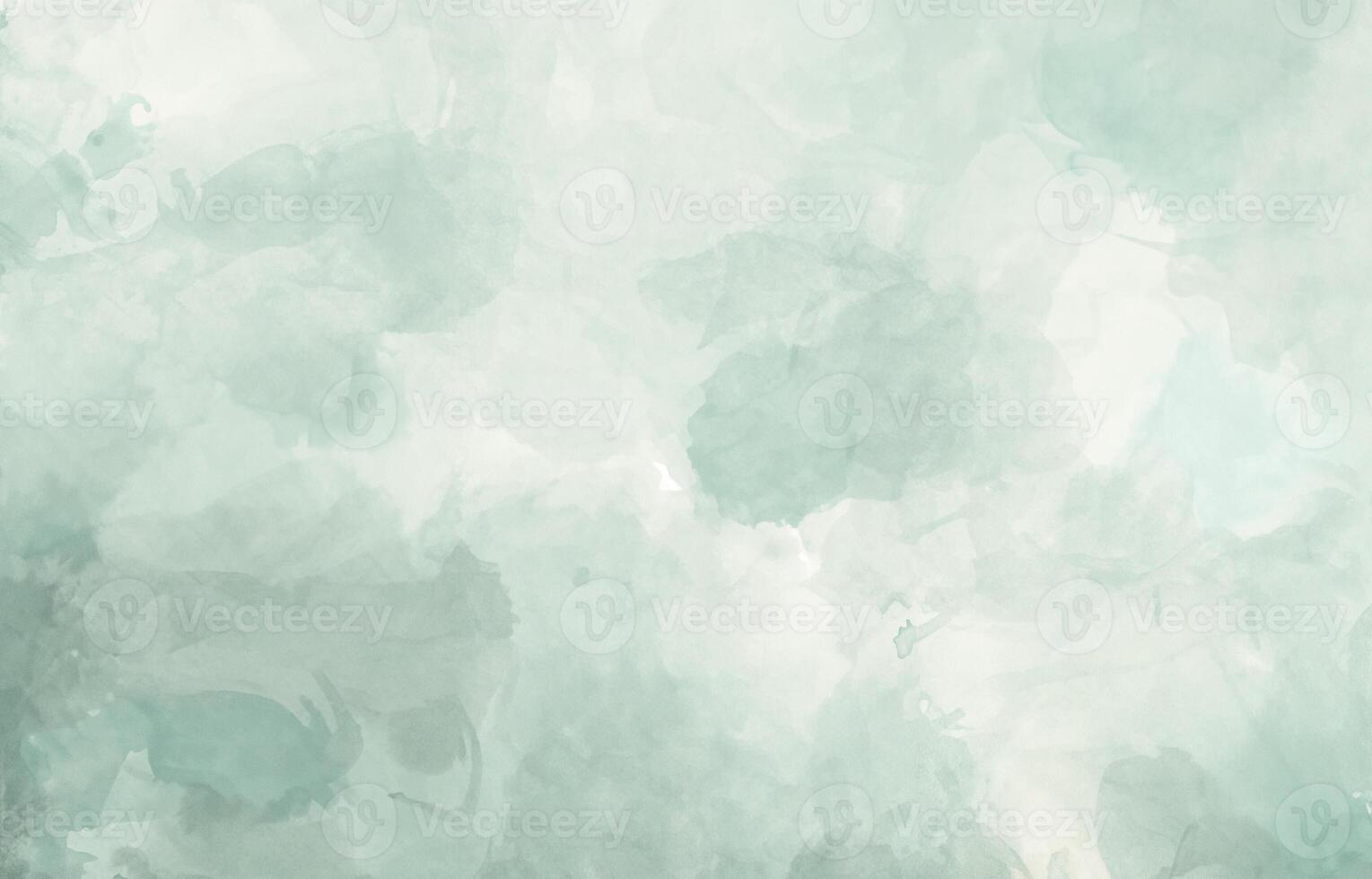 Soft Teal Watercolor Background with Cloudy Texture photo