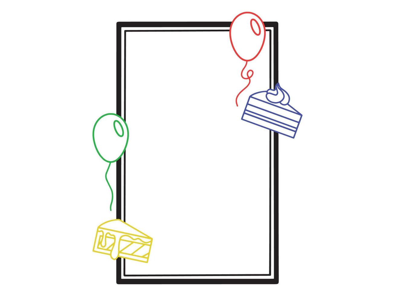 Frame Line Art hapBirthday Partypy vector