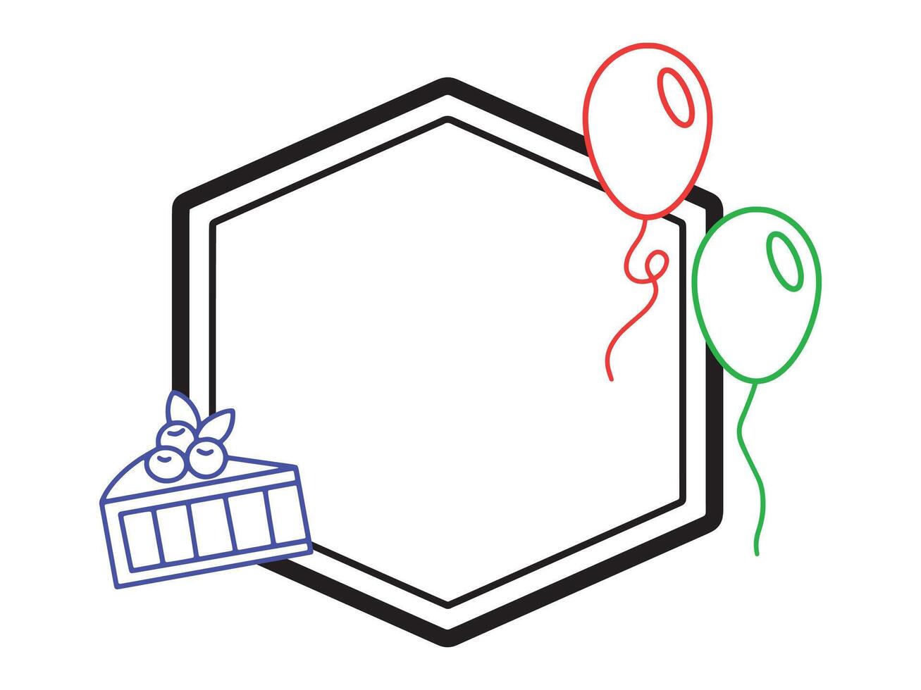 Frame Line Art Birthday vector