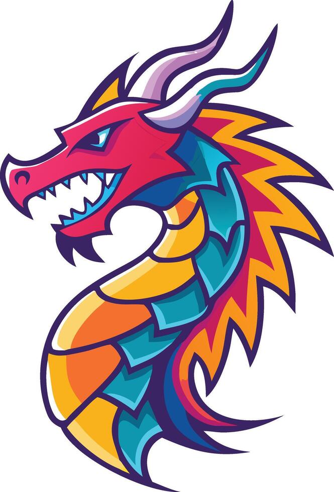 A dragon with a mouth open and teeth showing logo design vector