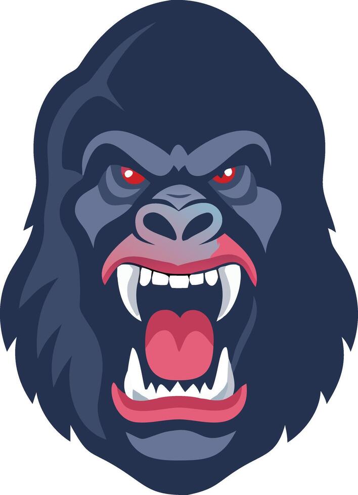 Ferocious gorilla head vector