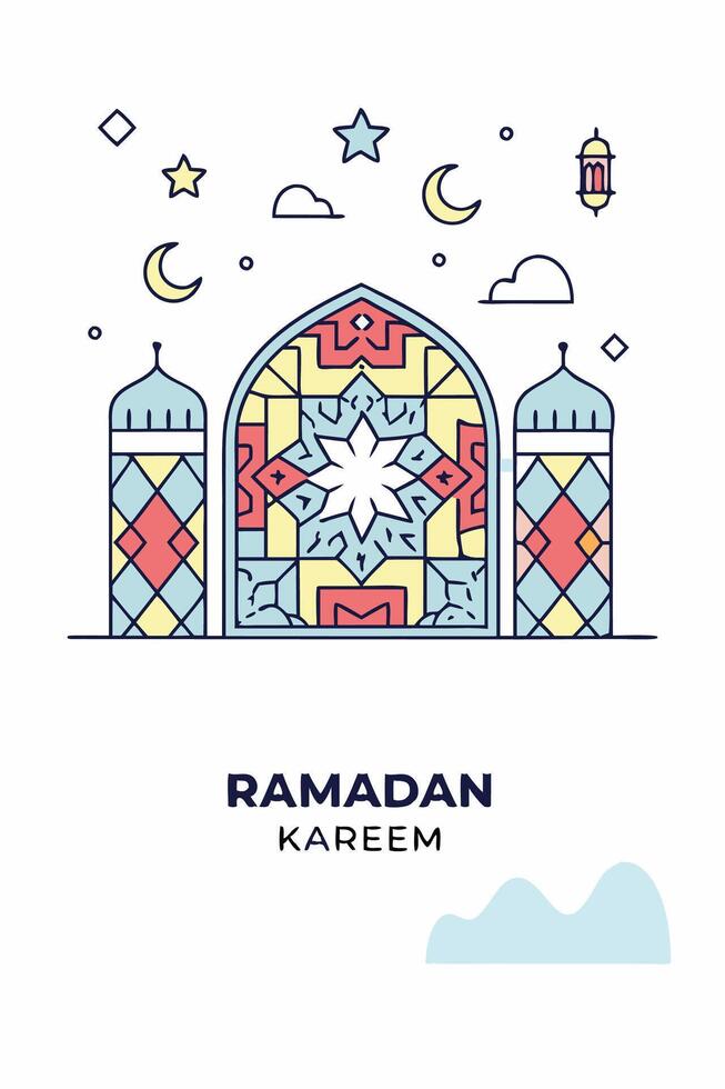 Ramadan Kareem Islamic abstract shapes and patterns vector