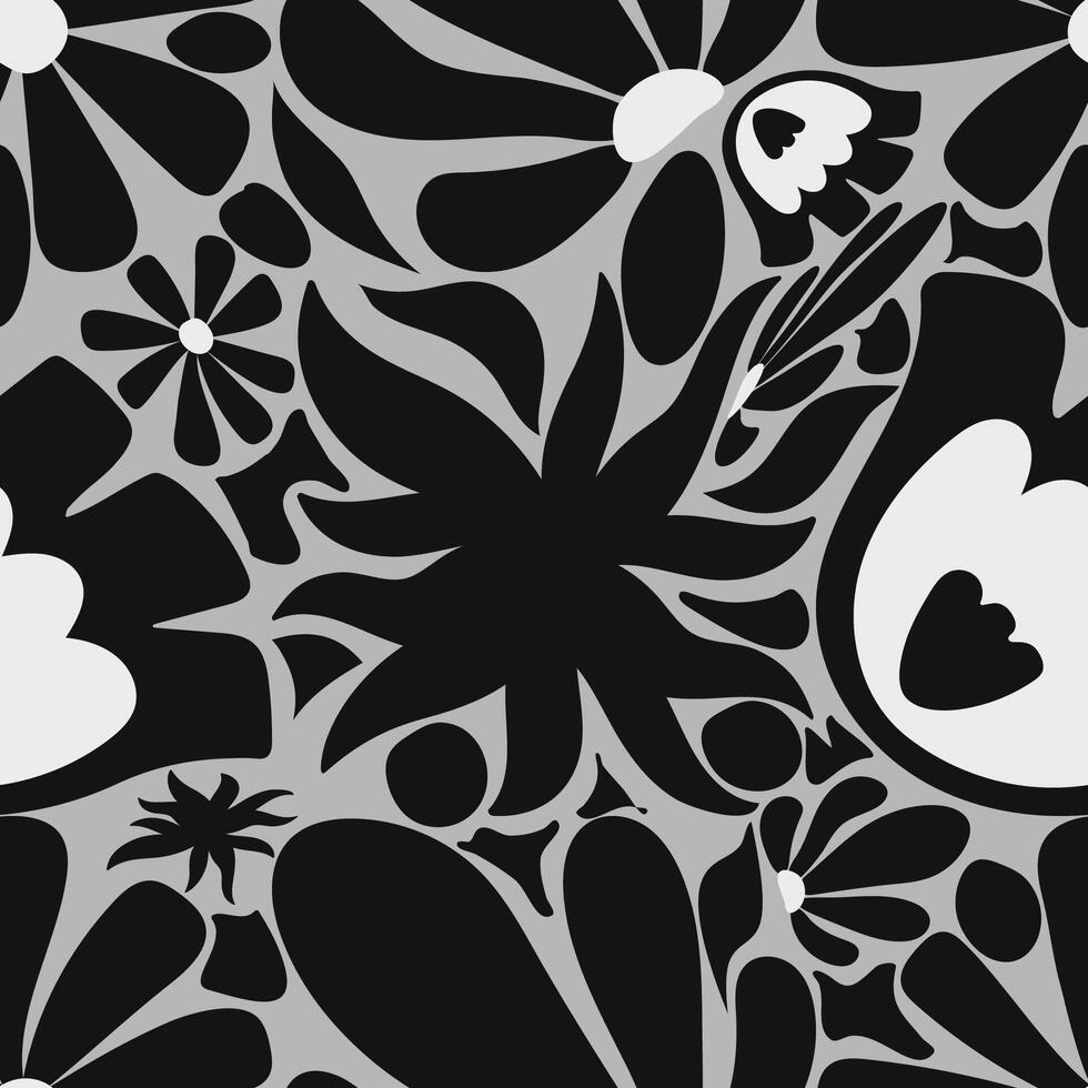 seamless pattern Abstract Organic Floral Shapes vector