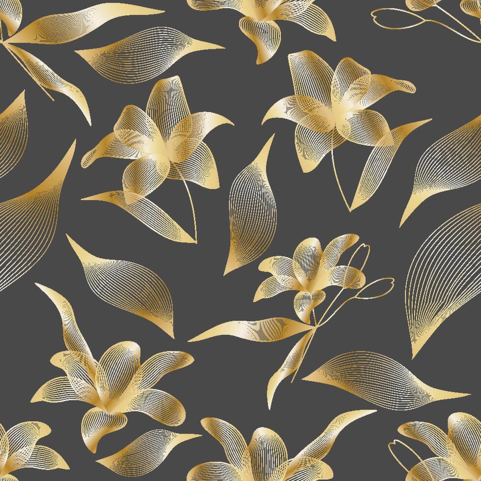 seamless pattern luxury gradient golden linear background vector