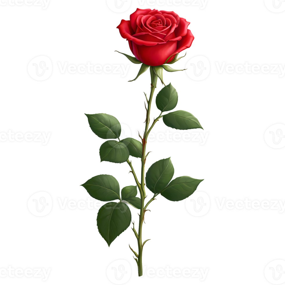 Single Red Rose png