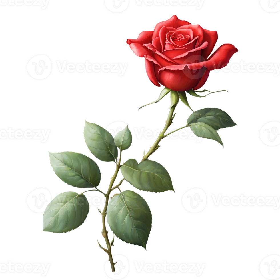Single Red Rose png