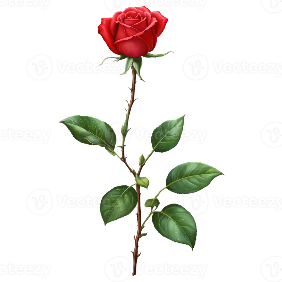 Single Red Rose png