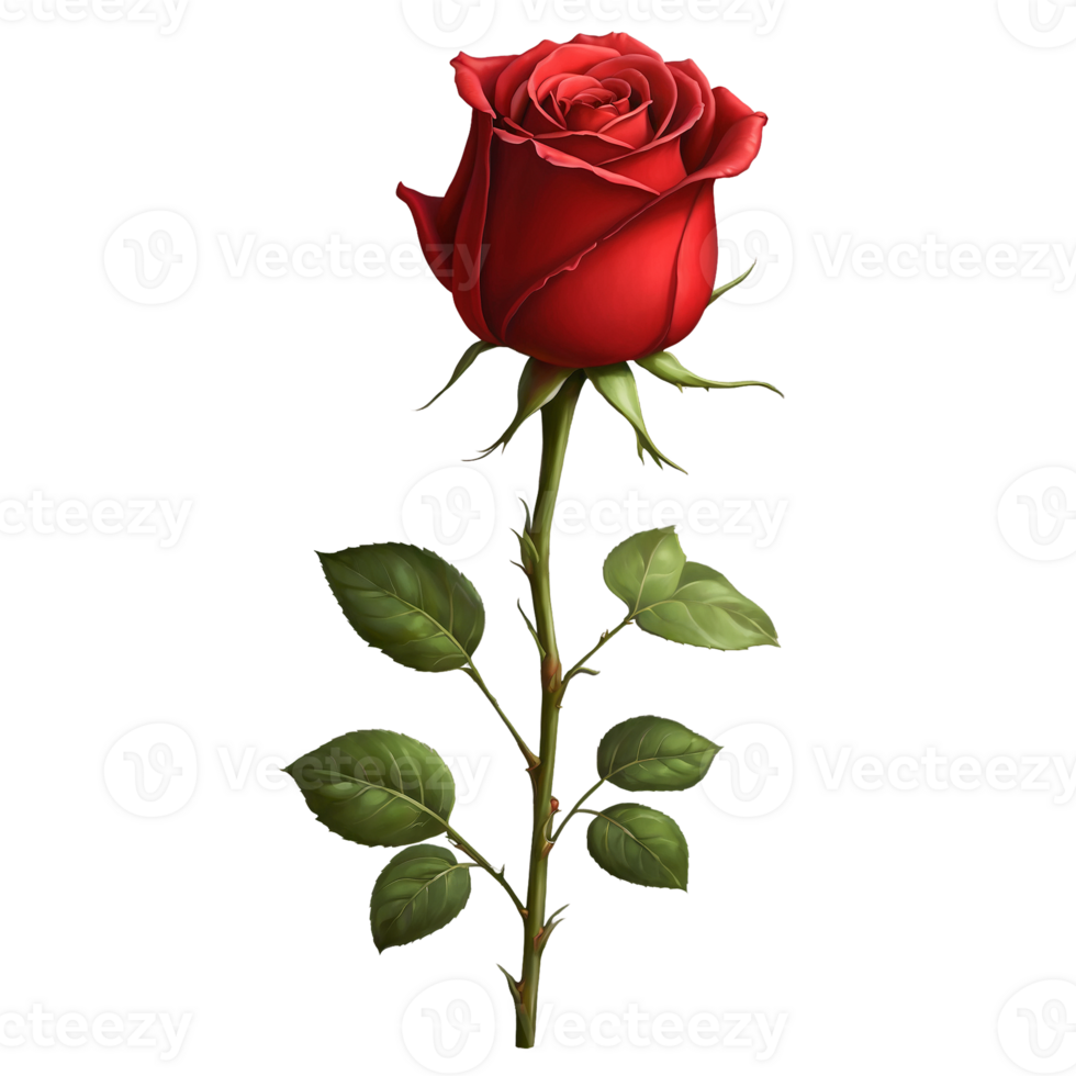 Single Red Rose png