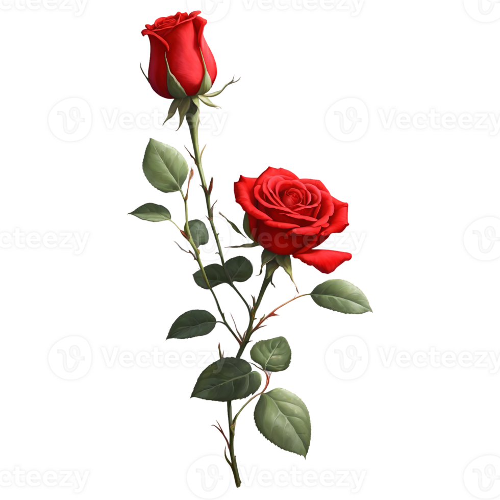 Single Red Rose png