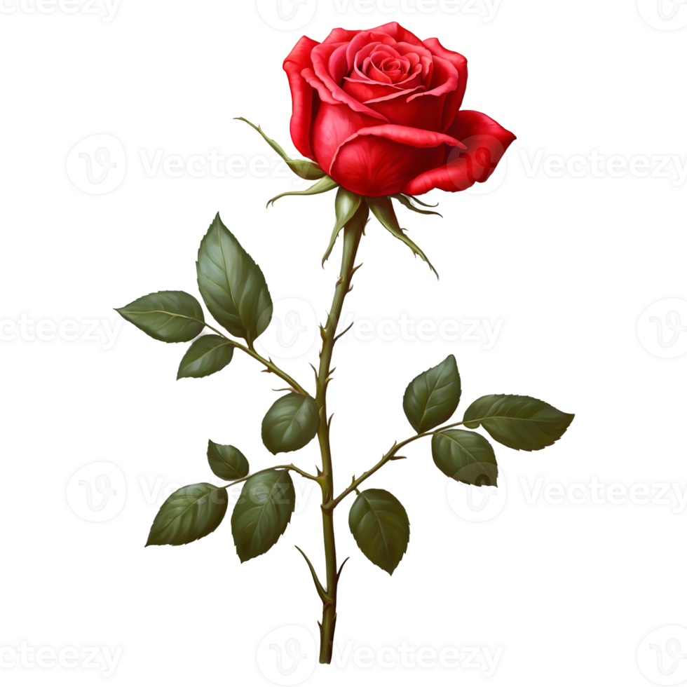 Single Red Rose png