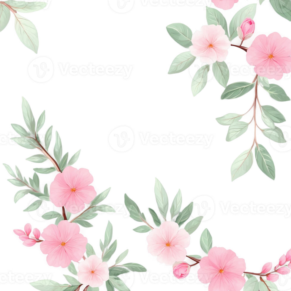 Pink flowers on black background png