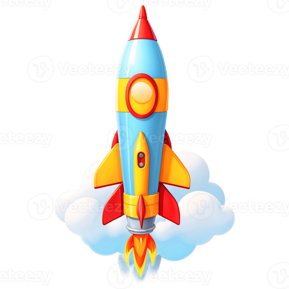 Rocket ship in the sky png