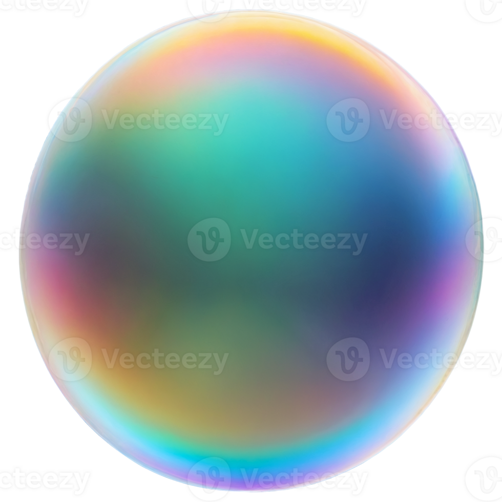 A shiny, colorful bubble on a black background png